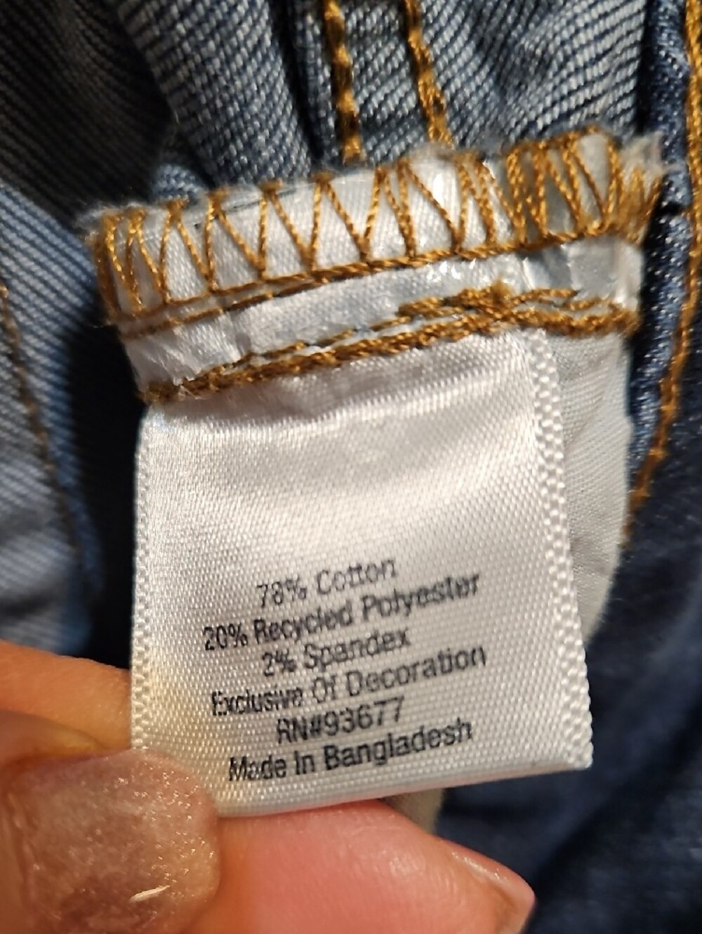 St. John's Bay Navy Straight-Leg Jeans with Pink & Yellow Floral Embroidery - Picture 7 of 7